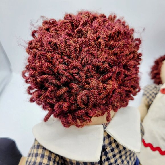Raggedy Ann And Andy Primitive Folk Ctry Art Handmade 20" Dolls Made Maine OOAK - Picture 4 of 12
